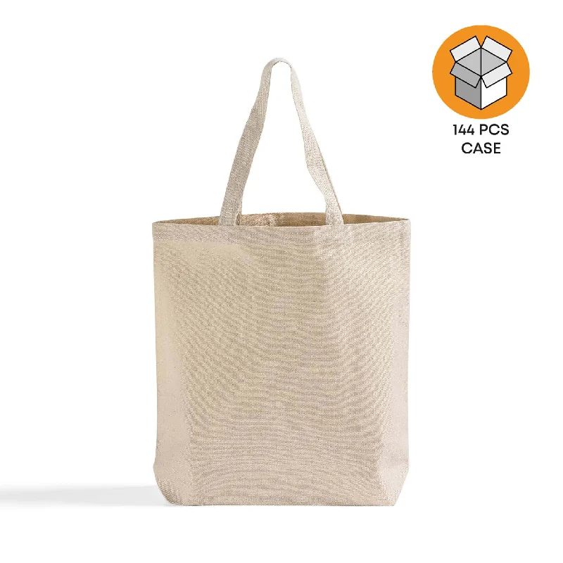 144 ct High Quality Promotional Canvas Tote Bags w/Gusset - By Case