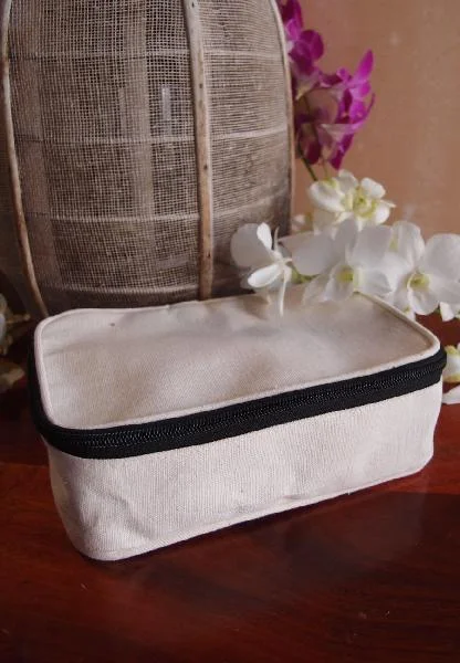 6 ct Canvas Zippered Toiletry Bag Travel Dopp Kit - Pack of 6