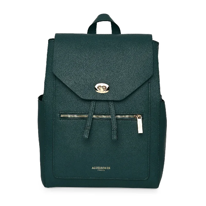 Accessorize London Women's Faux Leather Teal Nikki Backpack