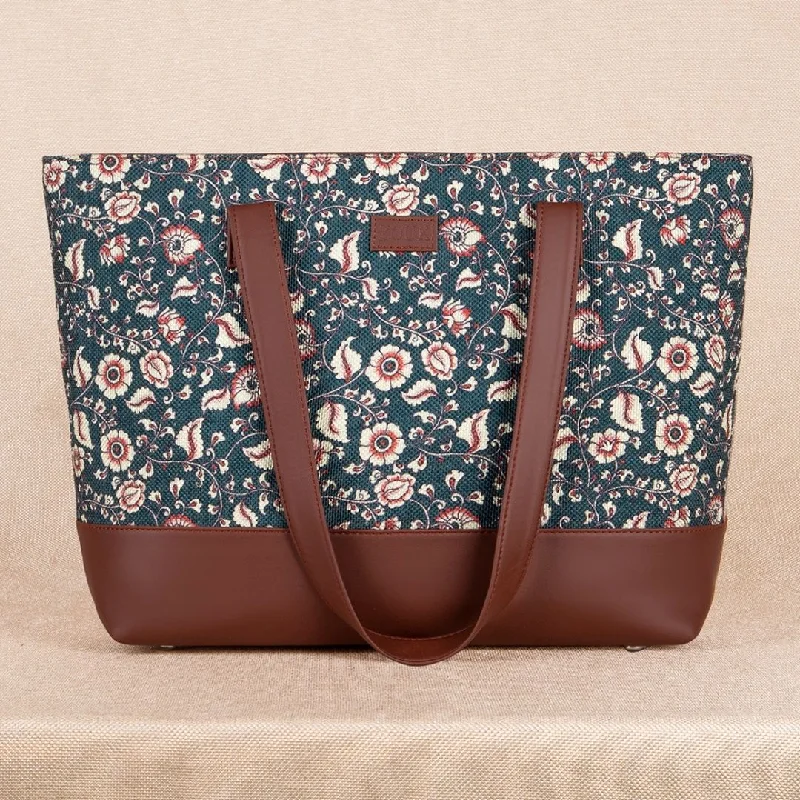 Chittoor Blue Kalamkari Shoulder Tote Bag