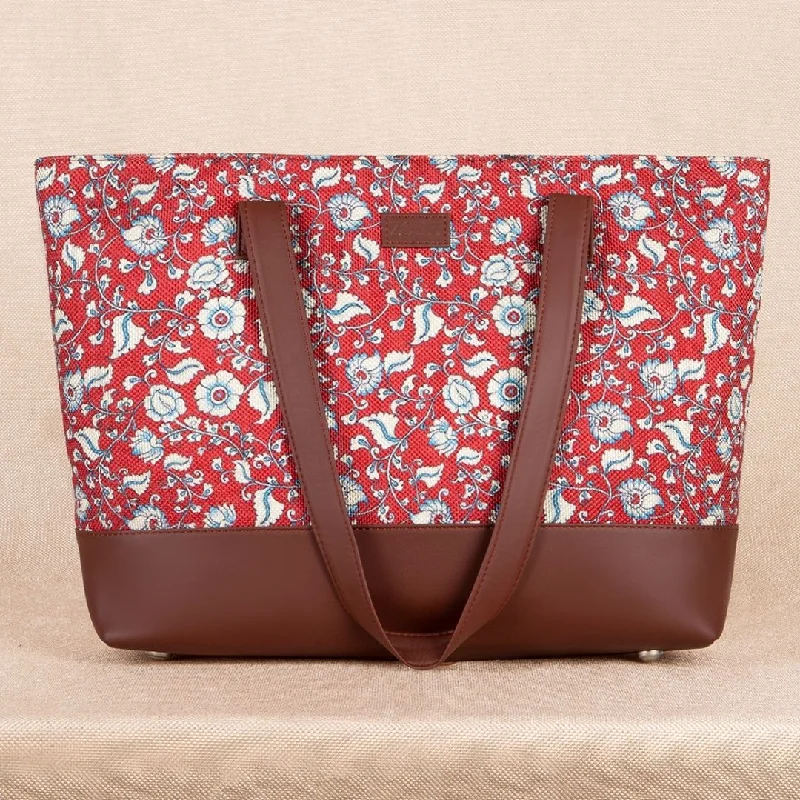 Chittoor Red Kalamkari Shoulder Tote Bag