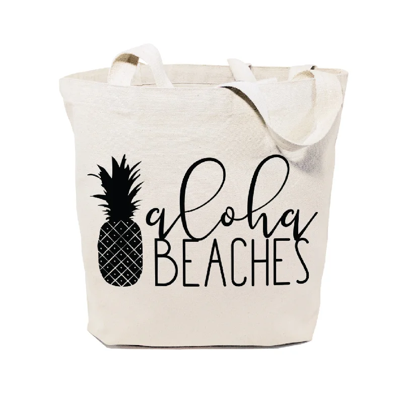 Aloha Beaches Cotton Canvas Tote Bag