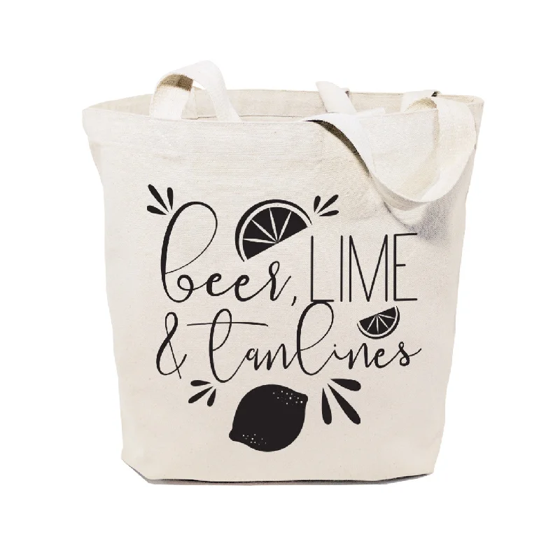 Beer, Lime and Tan Lines Cotton Canvas Tote Bag