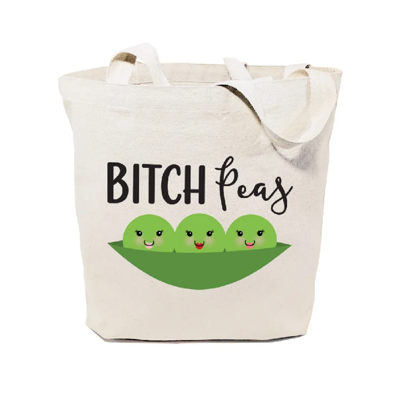 Bitch Peas Cotton Canvas Tote Bag