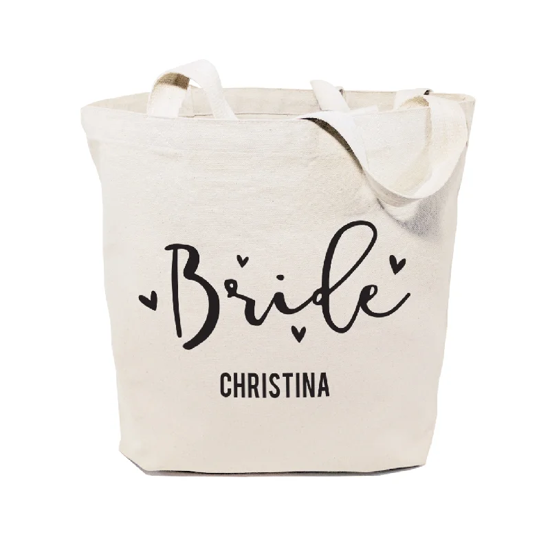 Bride Personalized  Wedding Cotton Canvas Tote Bag