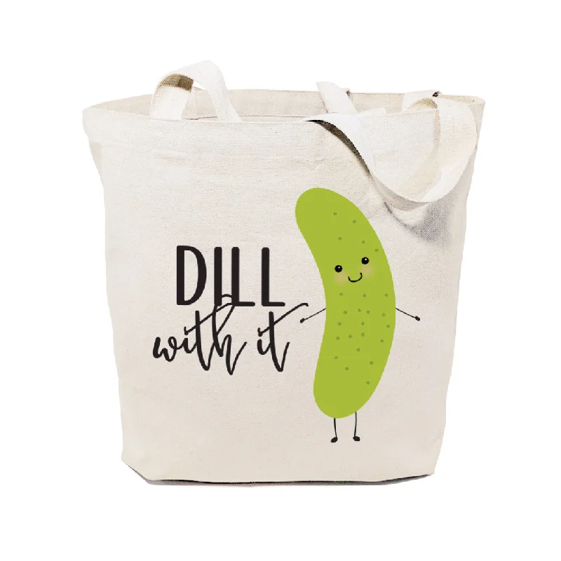 Dill With It Cotton Canvas Tote Bag