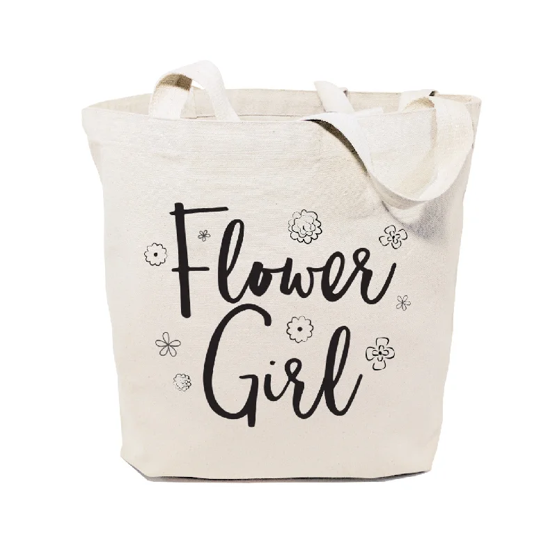 Flower Girl Wedding Cotton Canvas Tote Bag