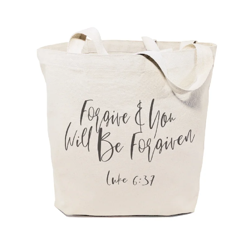 Forgive and You Will Be Forgiven, Luke 6:37 Cotton Canvas Tote Bag