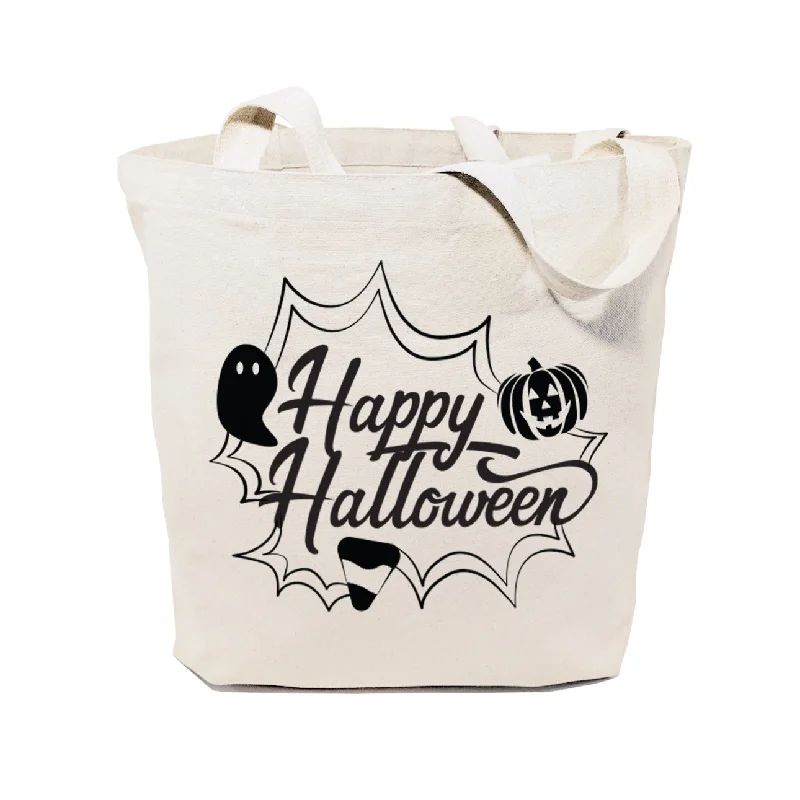 Happy Halloween Cotton Canvas Tote Bag