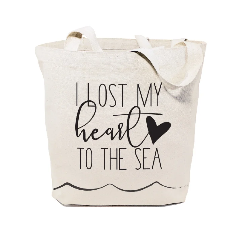 I Lost My Heart to the Sea Cotton Canvas Tote Bag