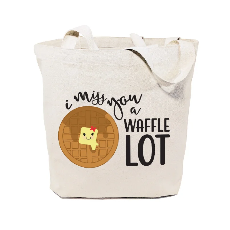 I Miss You A Waffle Lot Cotton Canvas Tote Bag