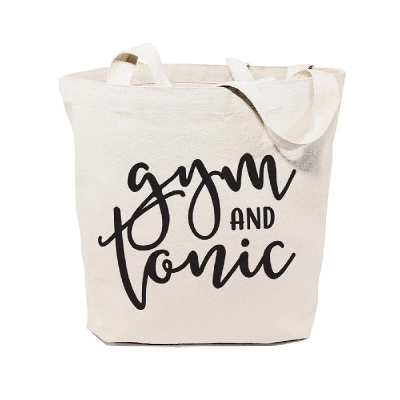 Gym and Tonic Cotton Canvas Tote Bag