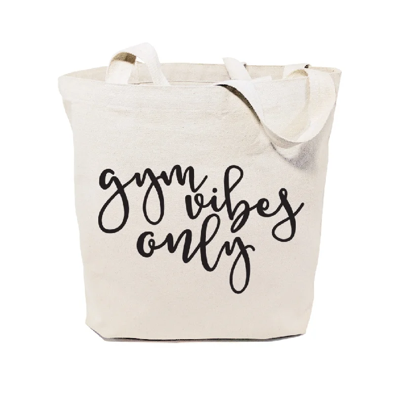 Gym Vibes Only Cotton Canvas Tote Bag