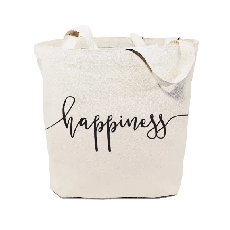 Happiness Cotton Canvas Tote Bag