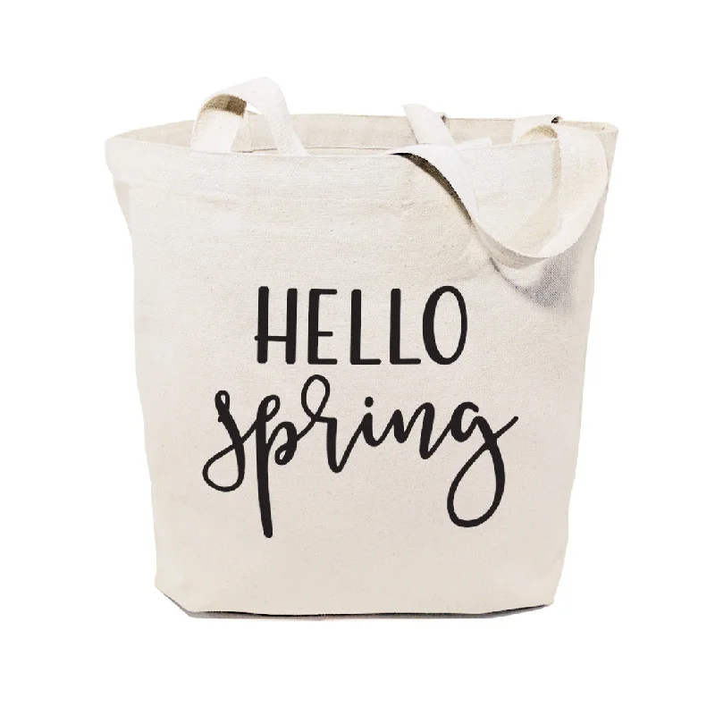 Hello Spring Cotton Canvas Tote Bag