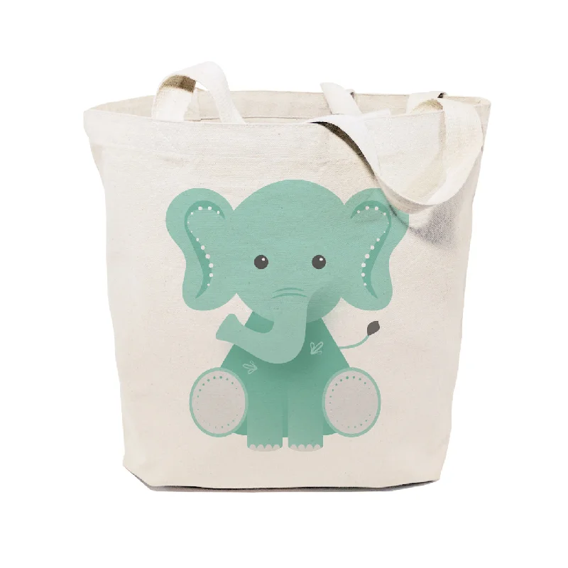 Elephant Cotton Canvas Tote Bag