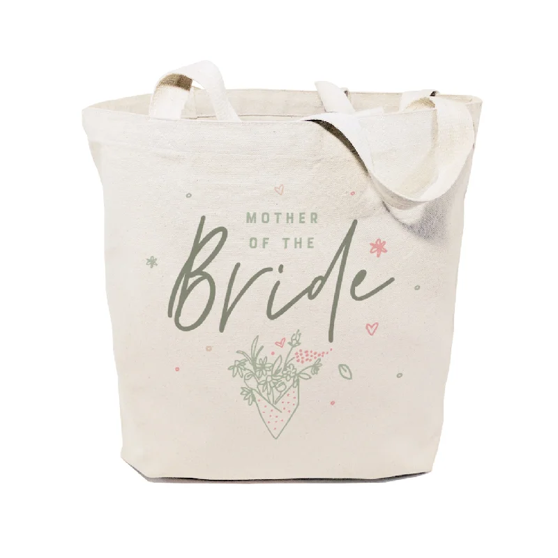 Floral Mother of the Bride Wedding Cotton Canvas Tote Bag