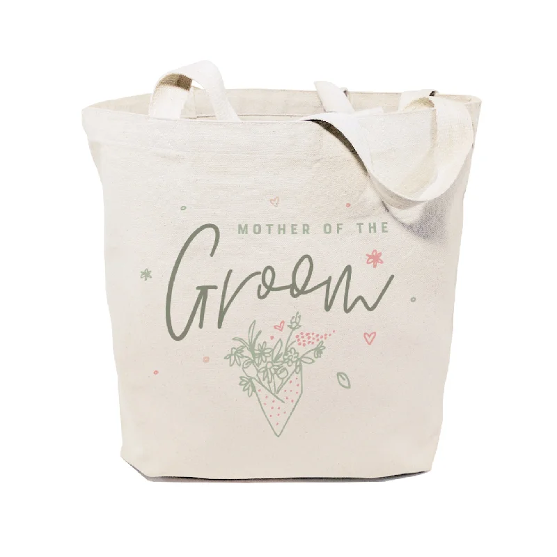 Floral Mother of the Groom Wedding Cotton Canvas Tote Bag