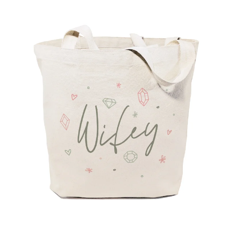 Gemstone Wifey Wedding Cotton Canvas Tote Bag