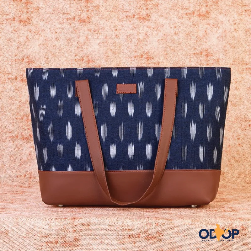 Ikat Jet Blue Shoulder Tote Bag