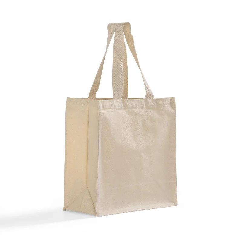 Market Canvas Tote Bag with Gusset - Premium Shopper & Grocery Tote Bag