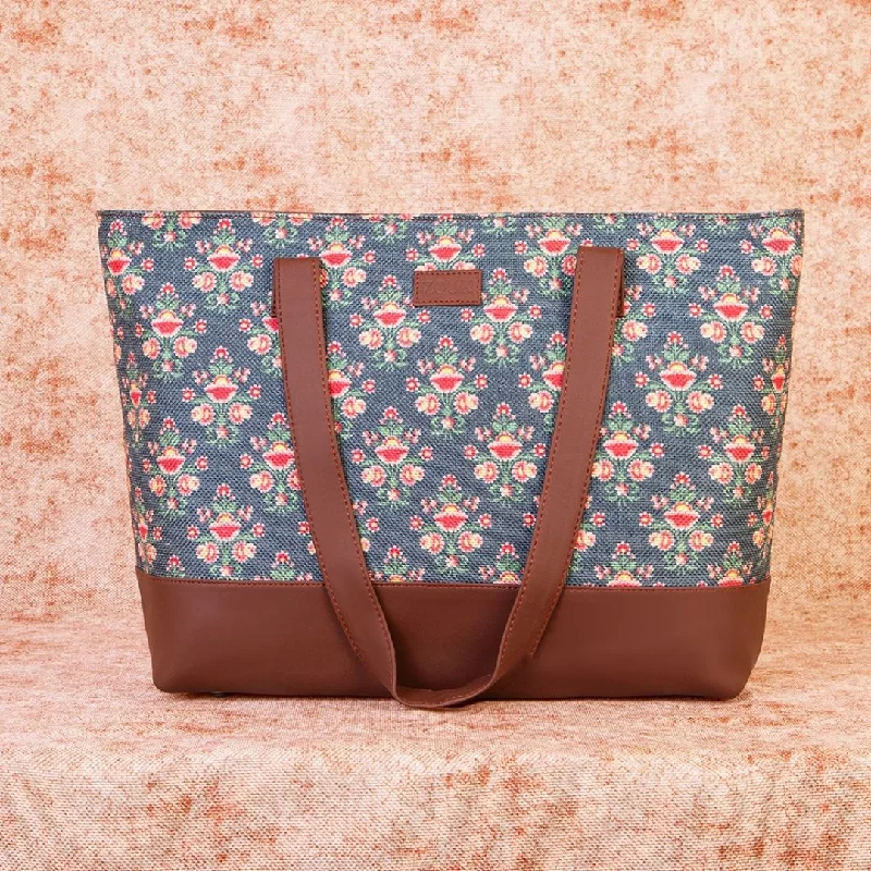 Mughal Garden Print Shoulder Tote Bag