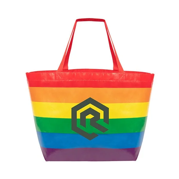 Rainbow Laminated Non-Woven Tote Bag (Q371822)