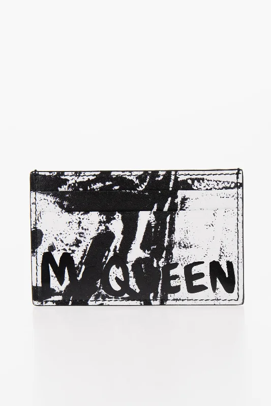 Alexander Mcqueen Leather Two-Tone Card Holder With Logo