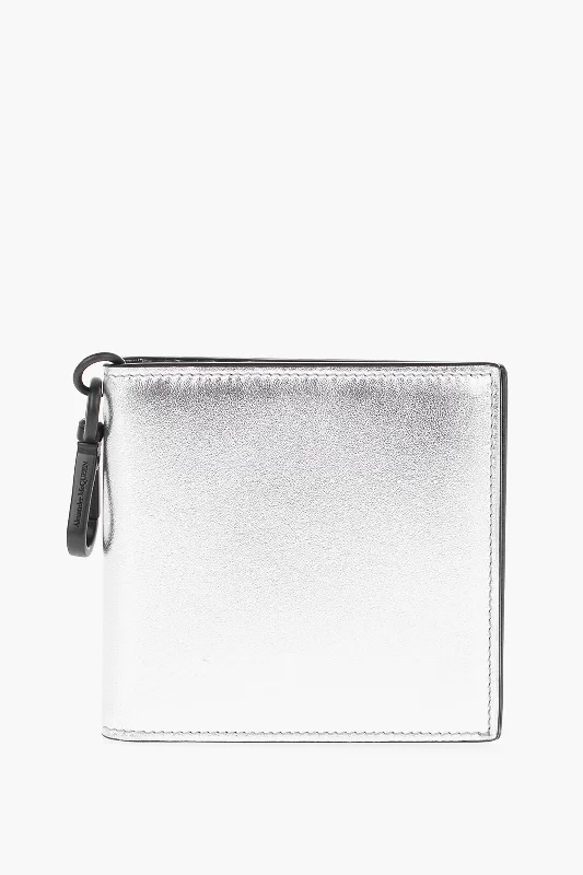 Alexander Mcqueen Metallic Leather Card Holder