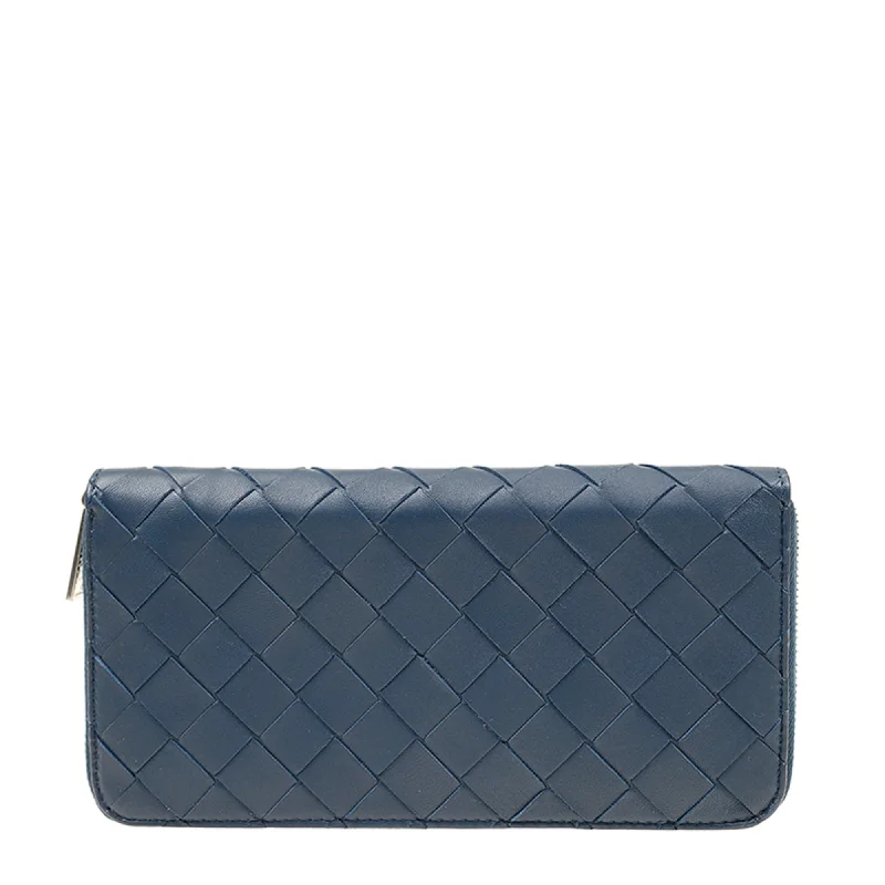 Bottega Veneta Long Zipper Leather Wallet