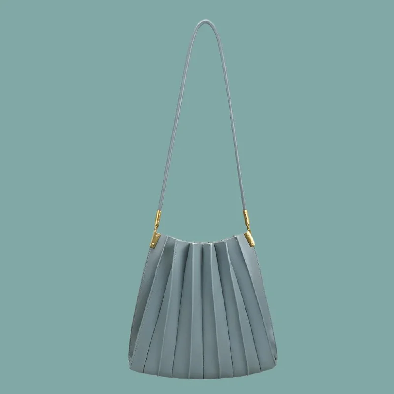 Carrie Pleated Shoulder Bag - Slate