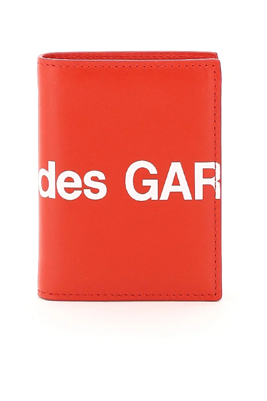 Comme Des Garcons Wallet Men's Small Bifold Wallet With Huge Logo