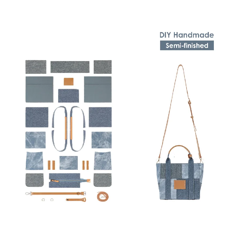 POPSEWING® Leather Contrast Denim Handbag DIY Kits