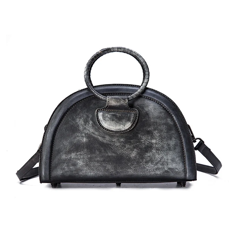 Cool Womens Half-Round Bag Leather Crossbody Bags Handbags for Women