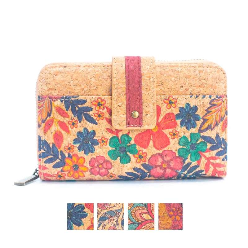 Cork Women's Rose&Plant Card Holder Printed Wallet – BAG-2242