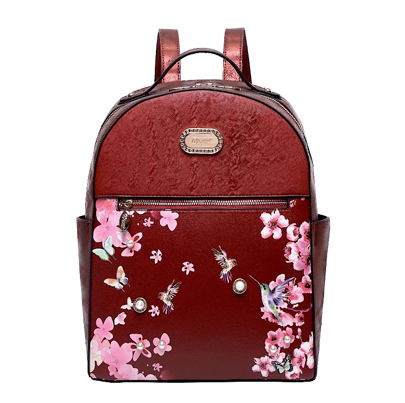 Hummingbird Crystal Laced Vegan Backpack + Wallet