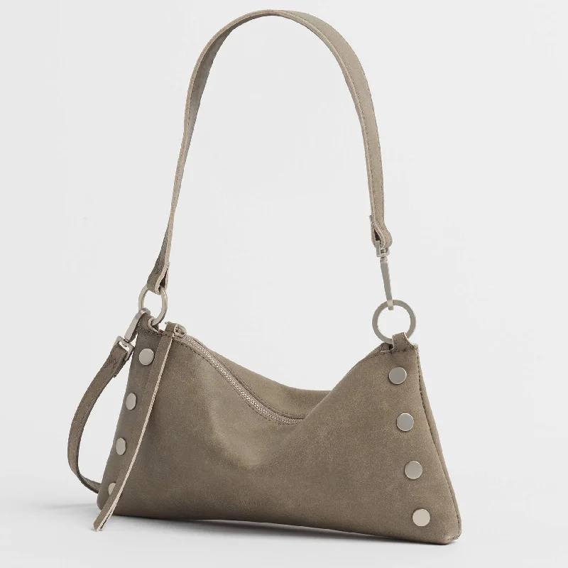 Pewter/Beige Kyle Leather Shoulder Bag By Hammitt.