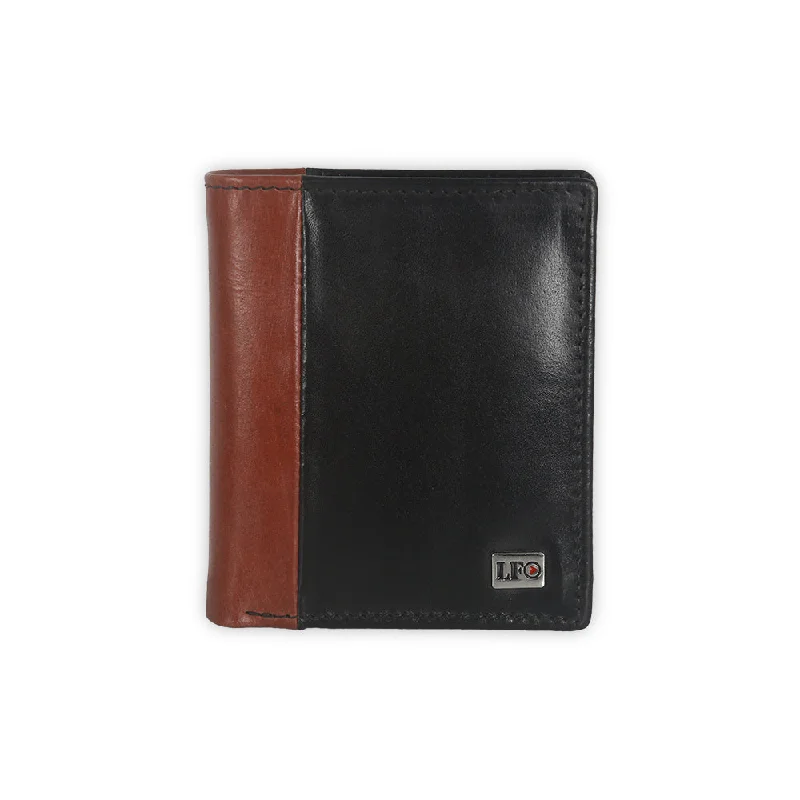 Men's Two-Tone Black and Brown Leather Wallet