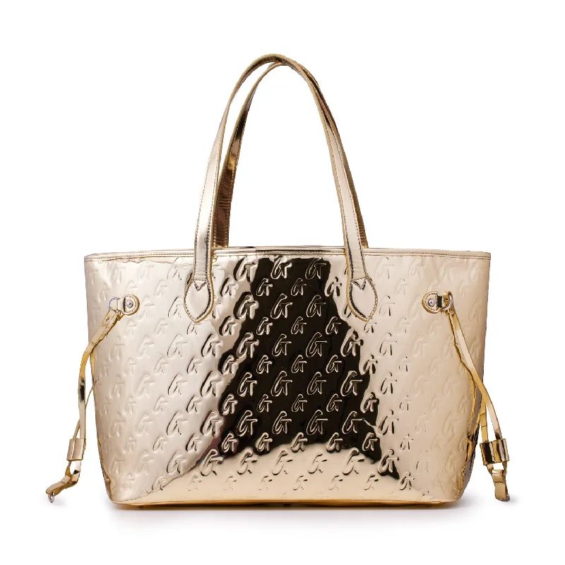 MONOGRAM GLAM TOTE METALLIC GOLD