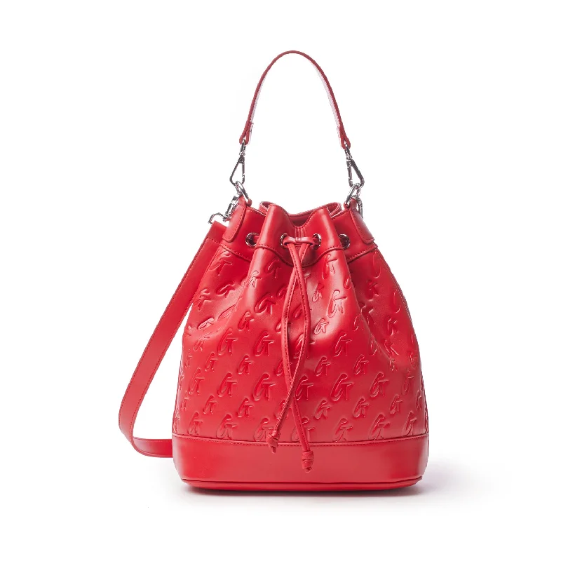 MONOGRAM LARGE BUCKET BAG MATTE RED