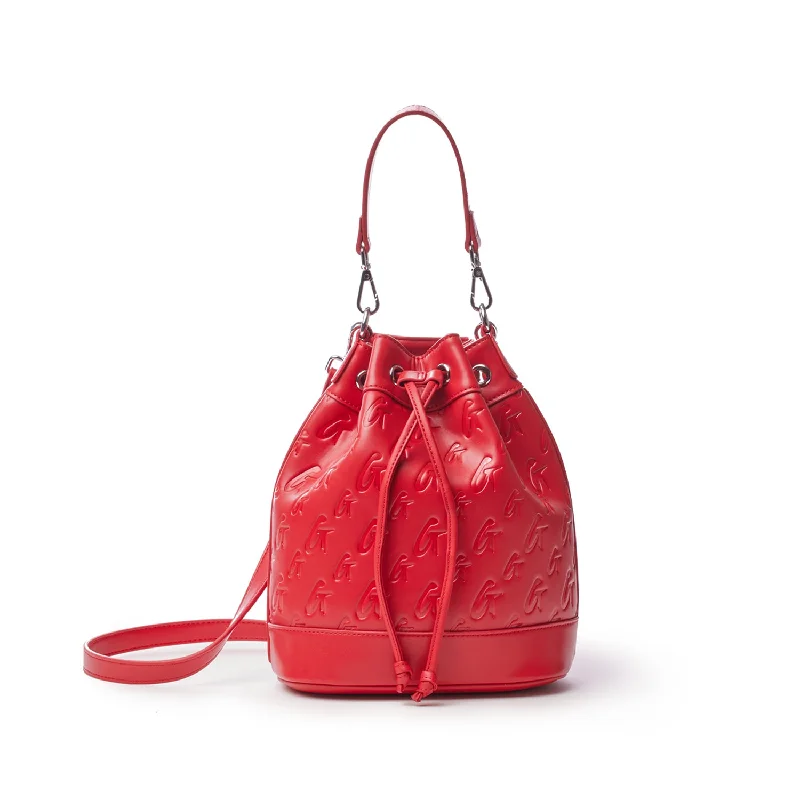 MONOGRAM MEDIUM BUCKET BAG MATTE RED