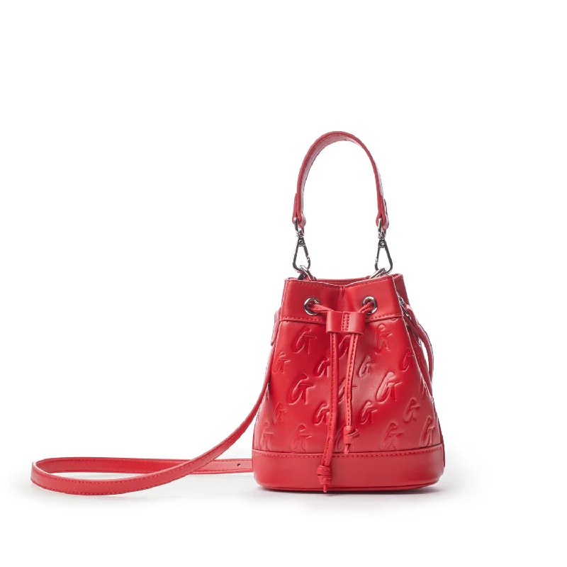 MONOGRAM MINI BUCKET BAG MATTE RED