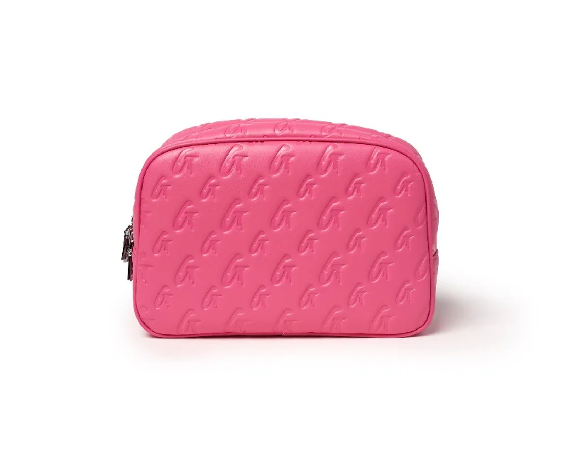 MONOGRAM SMALL COSMETIC TOILETRY BAG HOT PINK