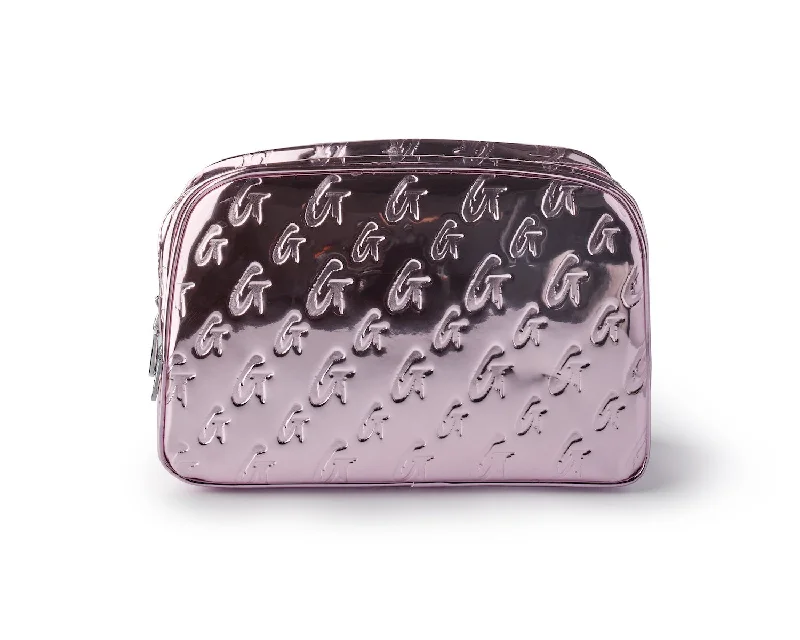 MONOGRAM SMALL COSMETIC TOILETRY BAG PINK METALLIC