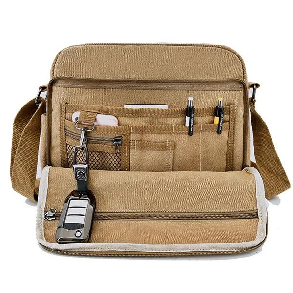 Multi-Slot Vintage Travel Crossbody Bag