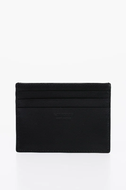 Neil Barrett Leather Fair-Isle Thunderbolt Card Holder With Contrast Prin