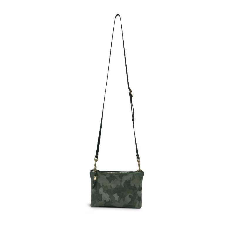 Nottingham Double Zip Crossbody - Camo Suede