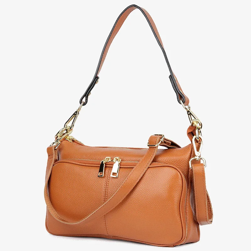 Pebble Genuine Leather Crossbody Bag For Women Simple Underarm Purse