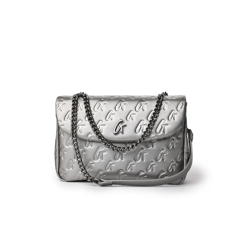 MONOGRAM MEDIUM CLASSIC FLAP BAG PLATINUM