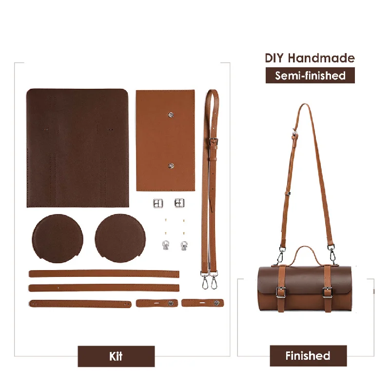 POPSEWING® Leather Cylinder Satchel Top Handle Bag DIY Kit